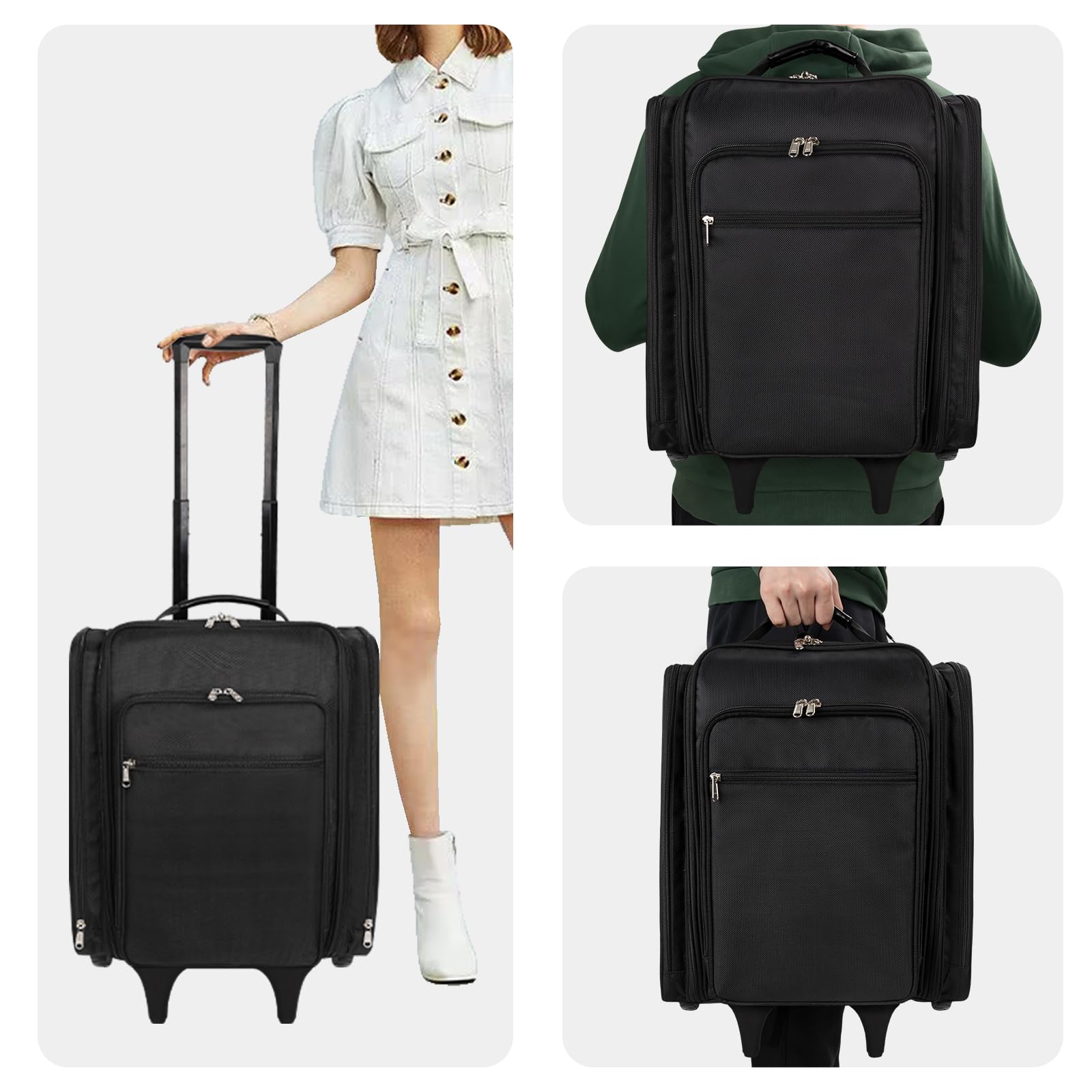 Professional Rolling Makeup Case - Extra Large Travel Cosmetic Organizer with 4 Removable Bags | Portable Makeup Train Case for Artists & Beauty Enthusiasts | Perfect for Salon, Bridal, On-Set & Travel Makeup Storage