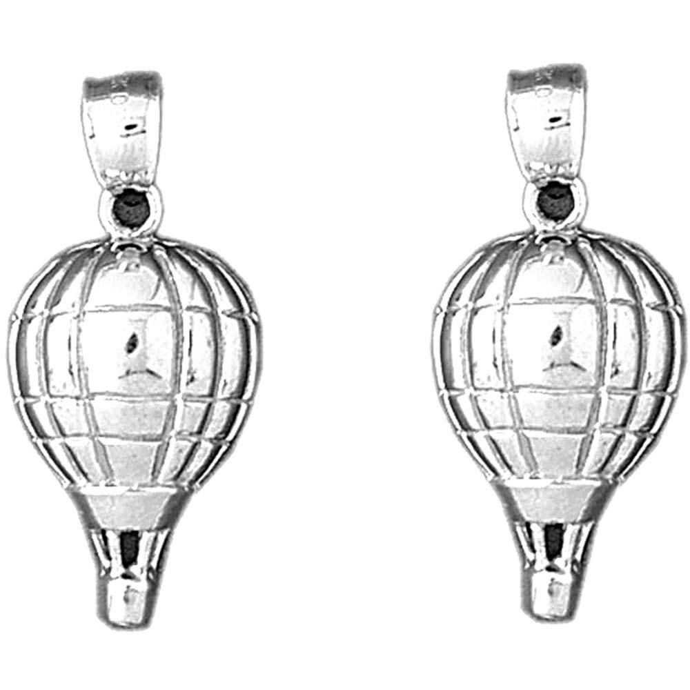 14K White Gold Hot Air Balloon & Skydiving Lever Back Earrings | Handmade in USA | Perfect for Travel Lovers, Adventure Jewelry Gift for Women