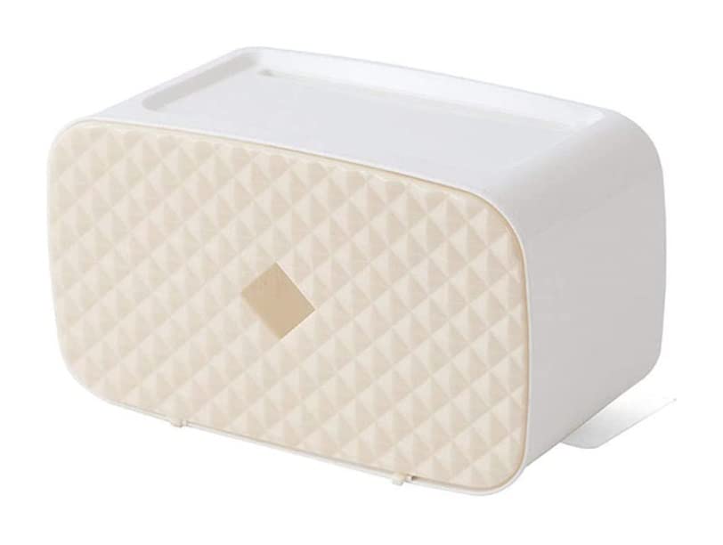 Multifunctional Self-Adhesive Toilet Paper Holder Wall Mount - No Drilling Waterproof Bathroom Tissue Roll Dispenser for Home, Kitchen, Hotel (Apricot) | Space-Saving Solution for Small Bathrooms & RVs