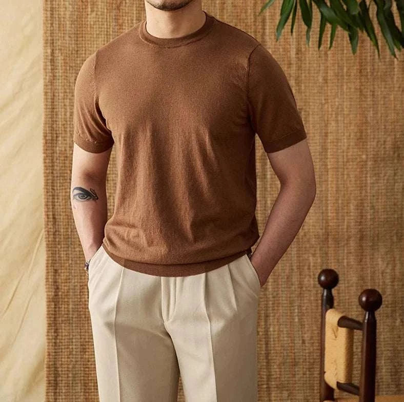 Premium O-Neck Collar Summer T-Shirt for Men - Breathable & Lightweight Casual Tee - Perfect for Beach, Vacation, and Everyday Wear