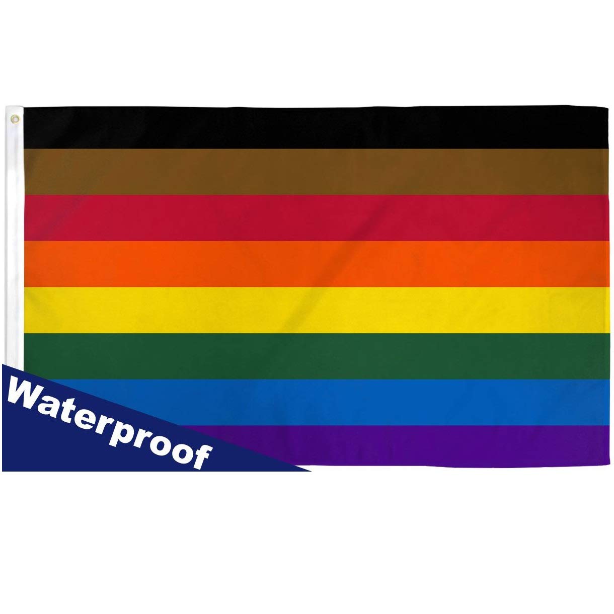 2x3 Philadelphia Rainbow Pride Flag - Waterproof LGBTQ Banner for Outdoor & Indoor Use - Perfect for Parades, Parties, and Home Decor