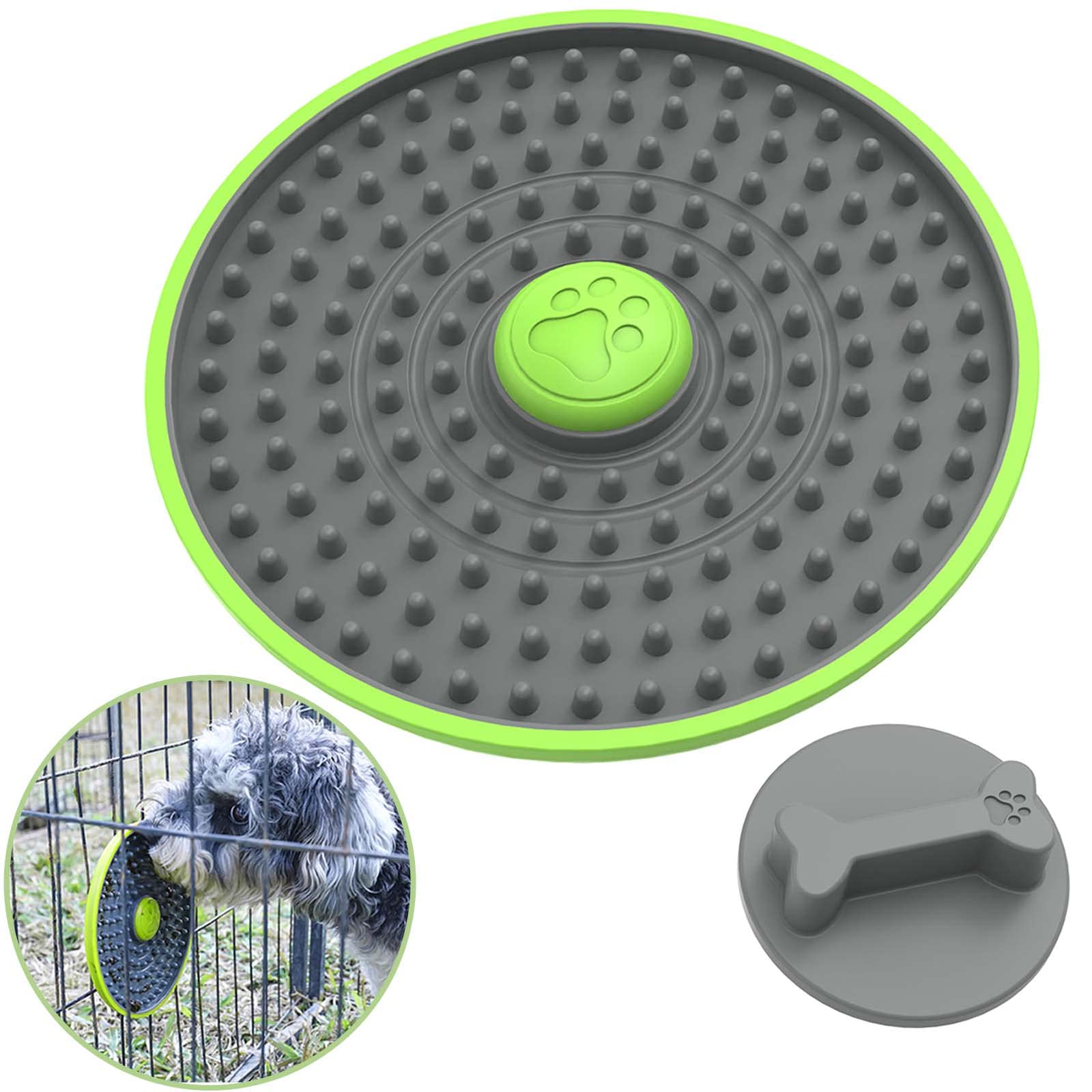 Non-Slip Silicone Lick Mat for Dogs - Slow Feeder Bowl with Suction Cups for Cage & Floor - Perfect for Peanut Butter, Yogurt & Treats - Anxiety Relief & Boredom Buster for Pets - Great for Grooming, Training & Mealtime Enrichment