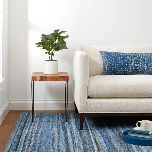 Dash & Albert Denim Chindi Blue Hand Hooked Cotton Rug - Stylish & Durable Handmade Area Rug for Living Room, Bedroom, or Nursery Decor