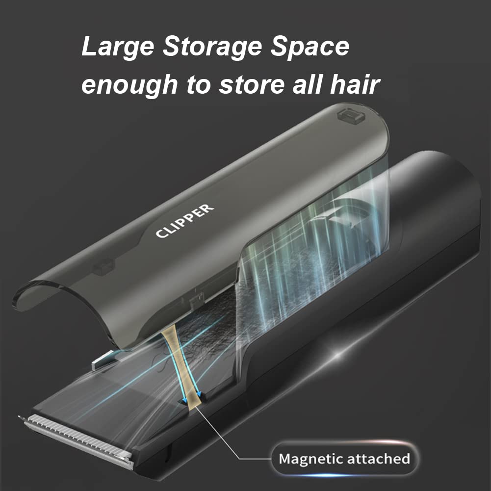 Bufccy Professional Cordless Vacuum Hair Clippers for Men - Rechargeable Beard Trimmer Kit with Powerful Hair Suction, Waterproof Design for Beards, Facial Hair & Stubble | Perfect for Home Grooming, Travel & Barber Use