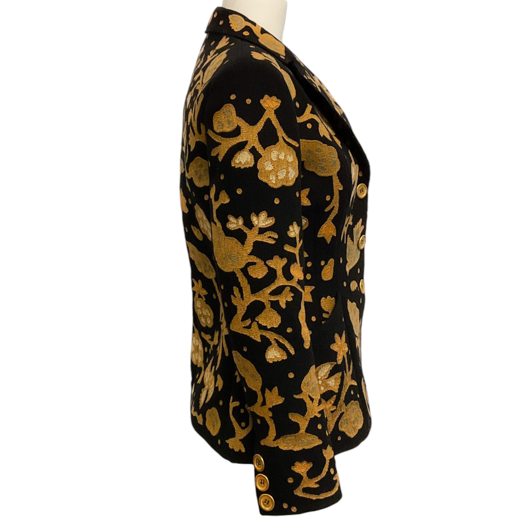 Christian Dior 2017 Black Wool Gold Embroidered Bar Jacket - Women's Luxury Blazer for Office, Party & Special Occasions