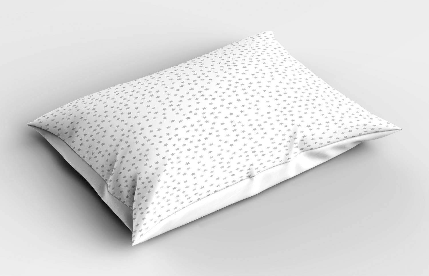 Ambesonne Geometric Pillow Sham - Grey and White Star Print Queen Size (30