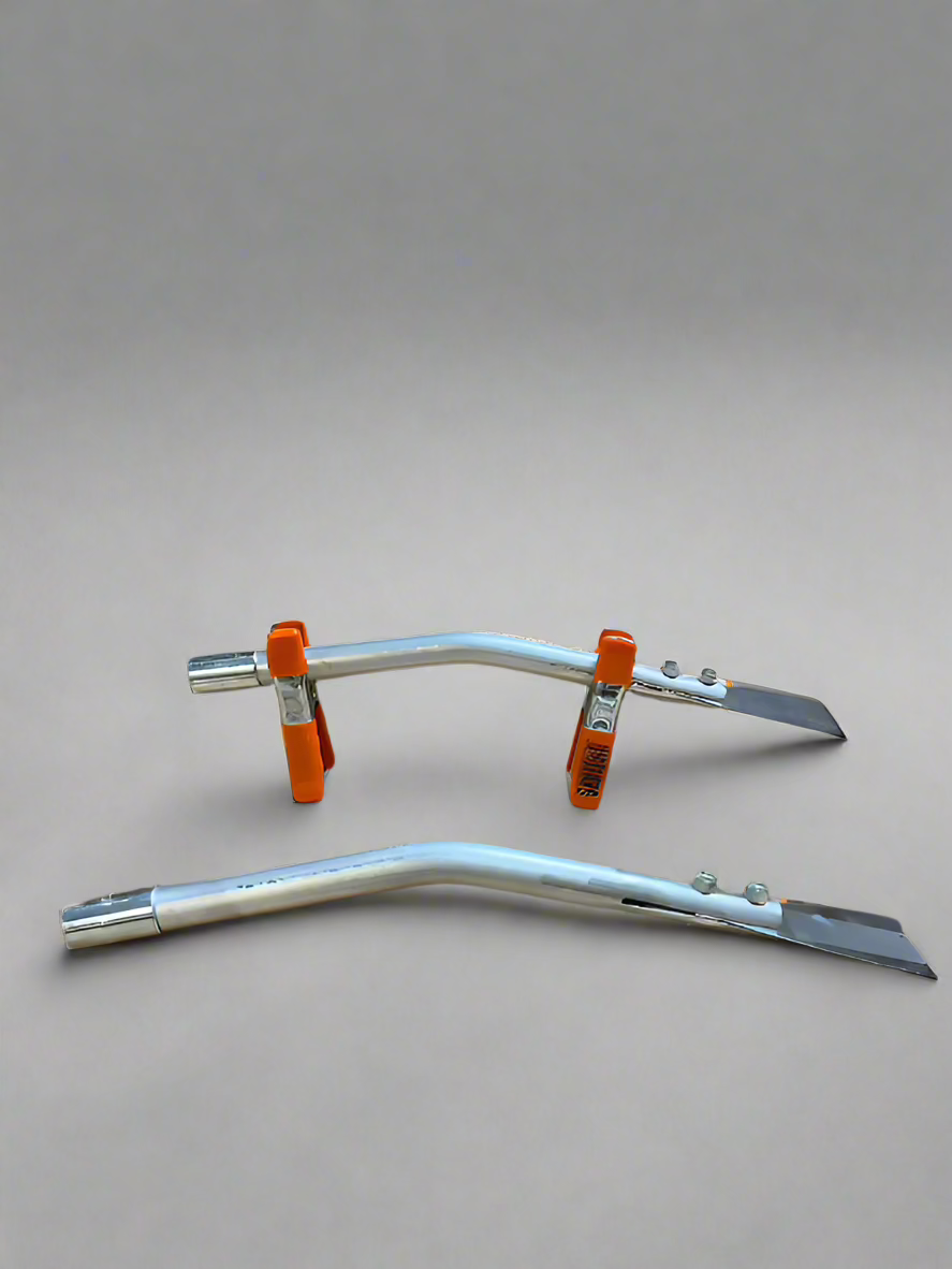 Stainless Steel Scraper for Hood Cleaners - 2 Pack with 1 Foot Pole - Perfect for Commercial Kitchen Grease Removal & Deep Cleaning