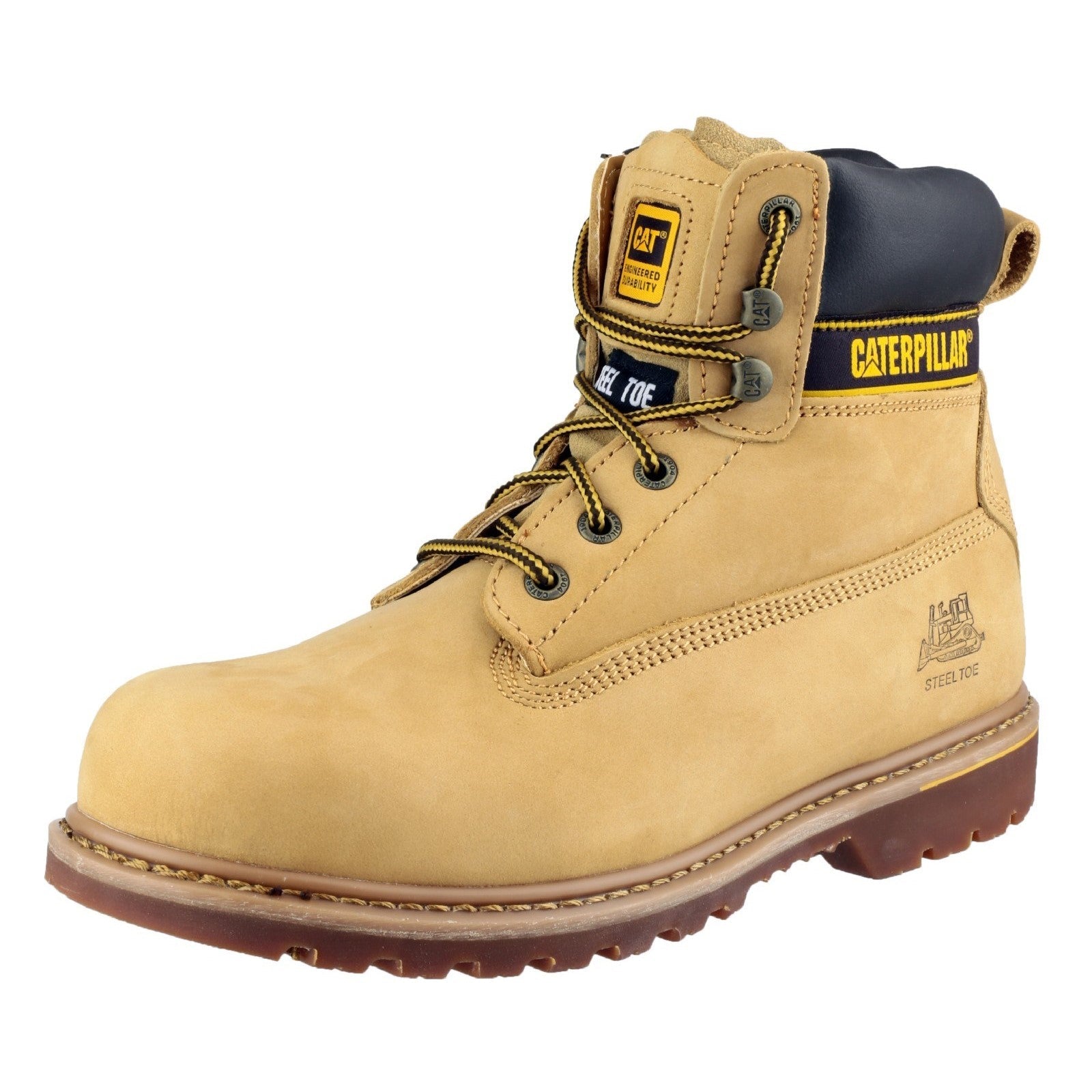 Caterpillar Holton S3 Steel Toe Work Boots for Men - OSHA Approved Safety Shoes for Construction & Industrial Use