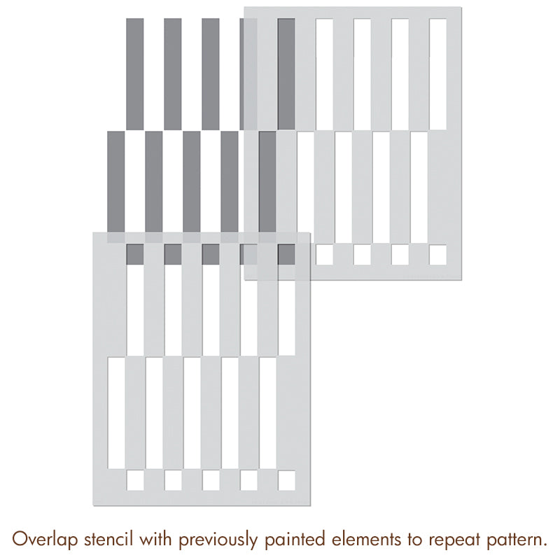 Get in Line Large Wall Stencil - Reusable DIY Home Decor Template for Painting Patterns on Walls, Furniture & Floors - Perfect for Bedrooms, Living Rooms & Nursery Accent Walls