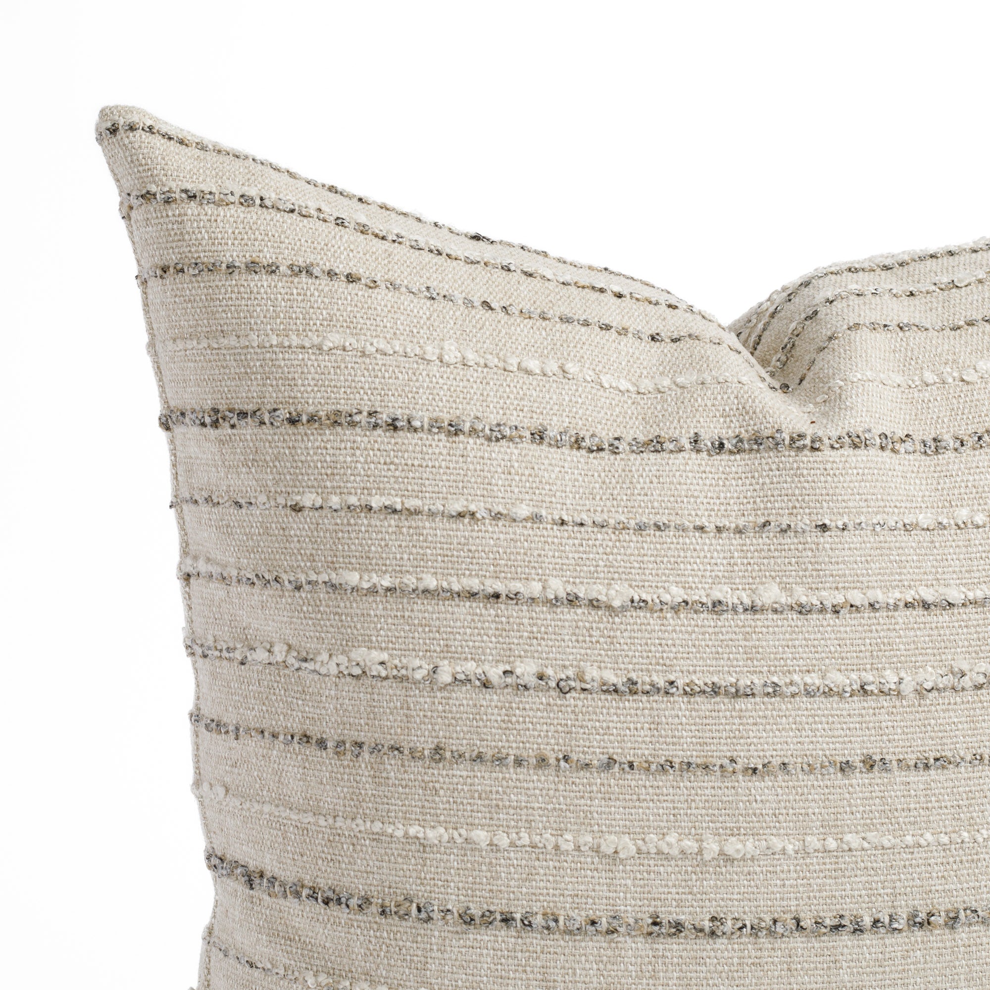 Wren Stripe 22x22 Decorative Throw Pillow Cover - Cobblestone Gray - Soft Cotton Square Cushion Case for Sofa, Bed, Living Room & Home Decor