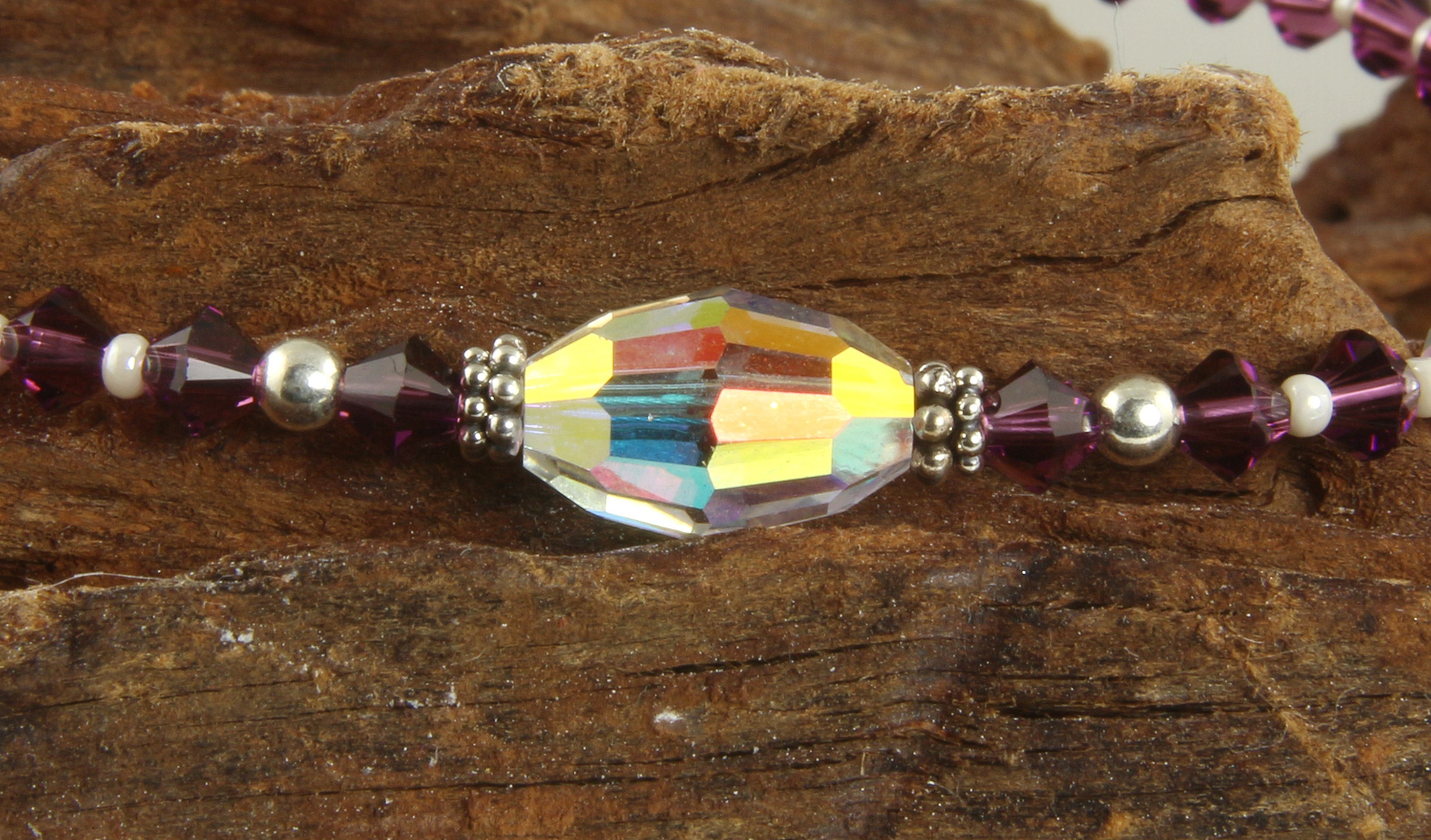 Handmade Custom Amethyst Crystal Beaded Anklet Bracelet - Elegant Bohemian Jewelry for Women | Perfect for Beach, Festival & Everyday Wear