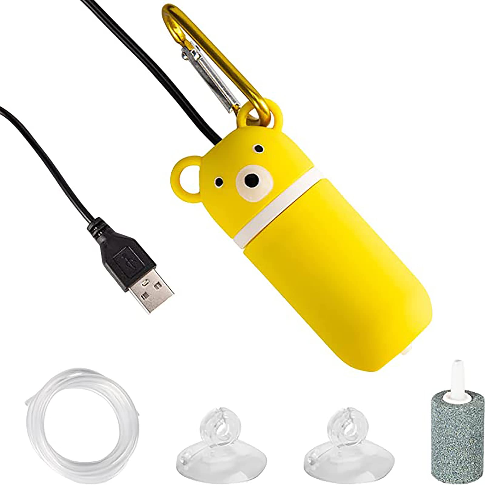 Rayblow Mini Aquarium Air Pump Kit - Portable USB Oxygen Pump for Fish Tanks with Accessories | Ultra Quiet Operation for Home, Office & Travel Aquariums