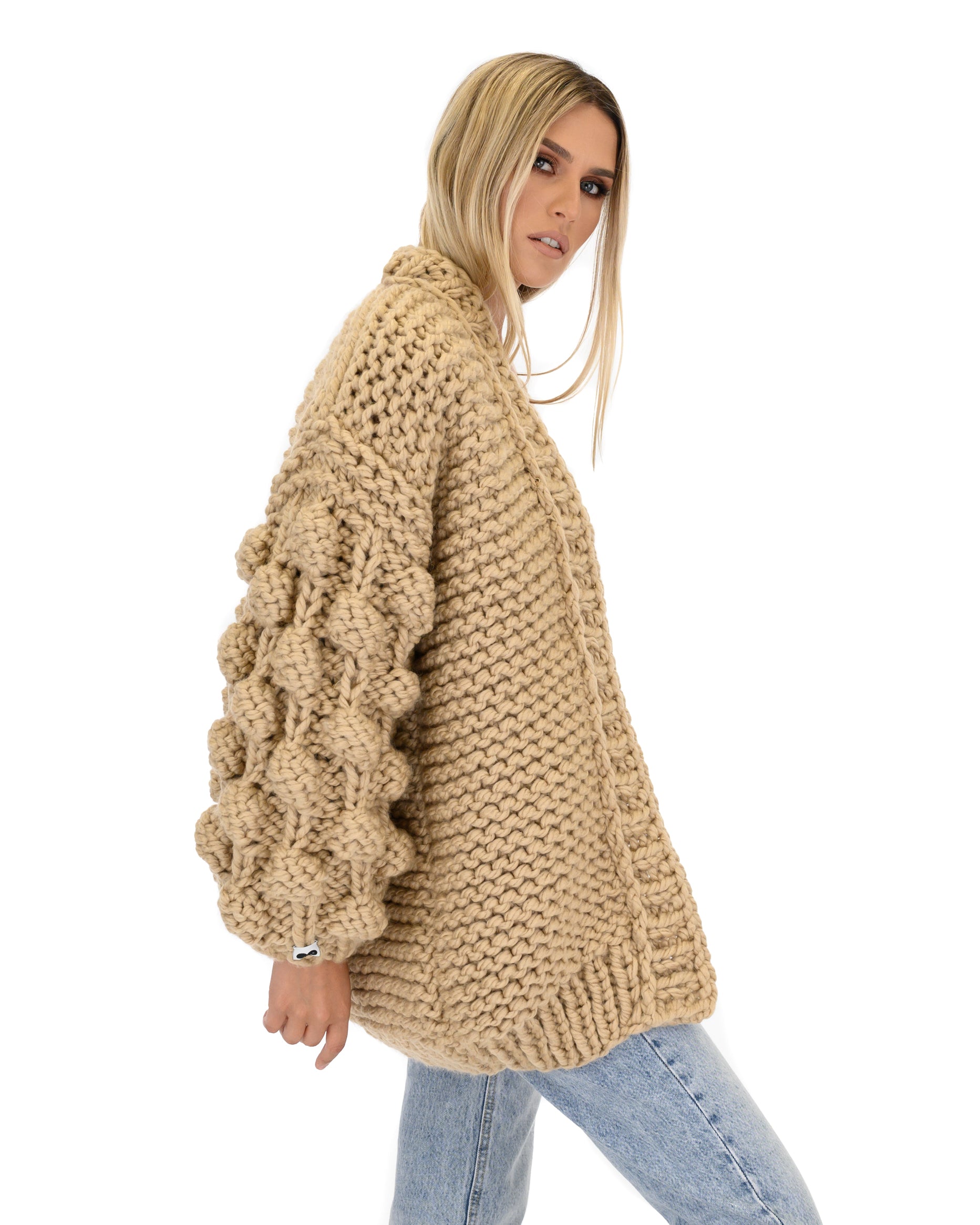 Stylish Bubble Sleeve Cardigan for Women - Soft Knit Open Front Sweater | Perfect for Office, Date Night & Casual Outfits
