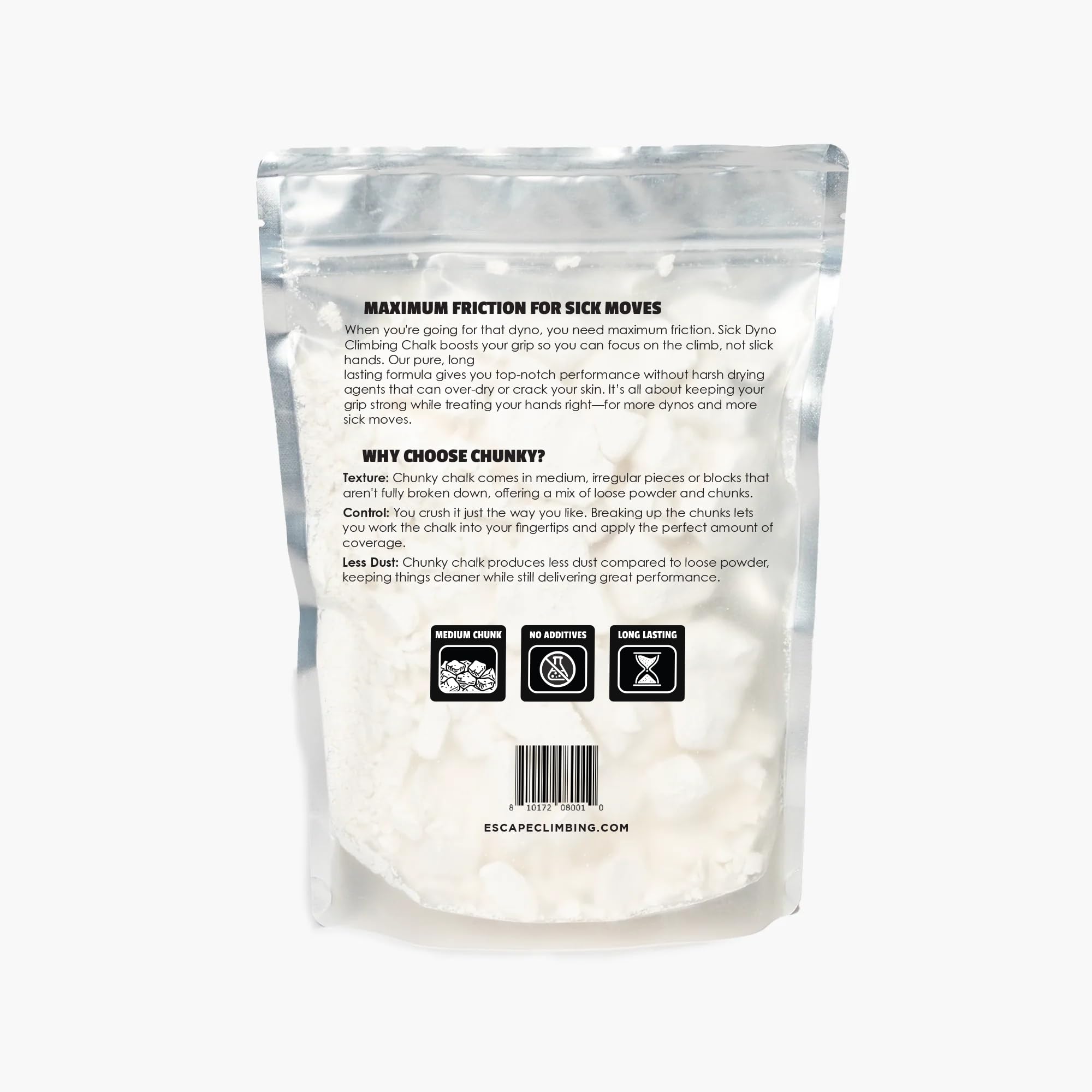 Premium SICK DYNO Escape Climbing Chalk - 100% Pure Magnesium Carbonate Loose Bulk Chalk for Rock Climbing | Vegan-Friendly | Ideal for Bouldering & Sport Climbing | Improves Grip & Reduces Sweat for Better Performance