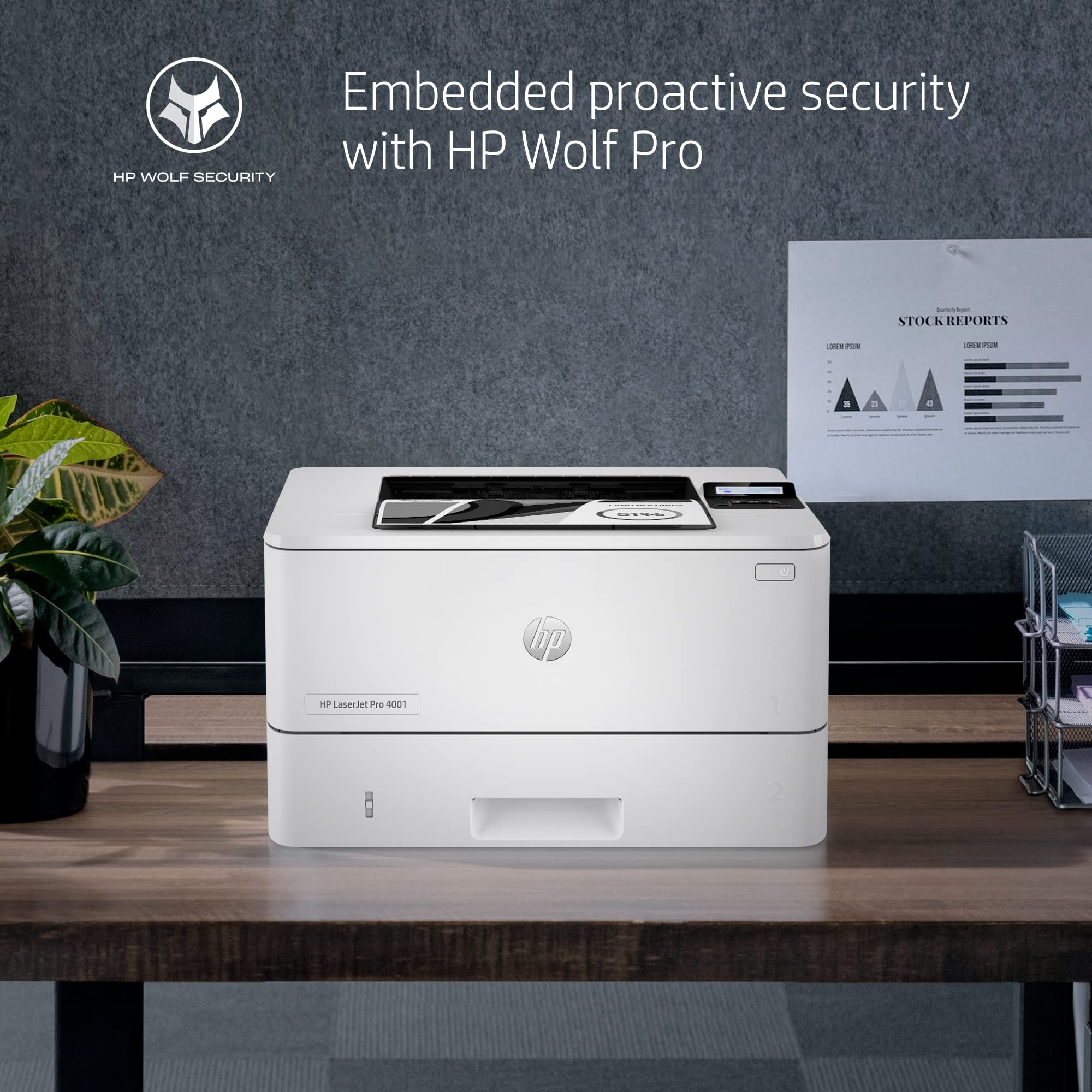 HP LaserJet Pro 4001dn Monochrome Laser Printer - Fast 40ppm, Duplex Printing, Ethernet & USB | Certified Refurbished | Ideal for Home Office, Small Business & High-Volume Printing