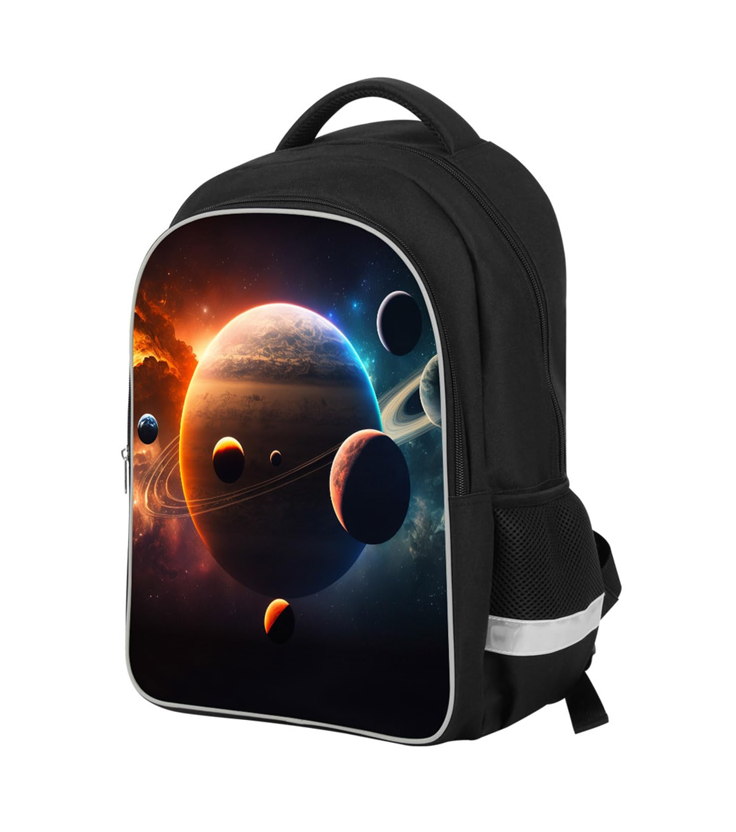 Solar System Backpack for Kids - Galaxy Themed School Bookbag with Tablet Compartment & Side Pockets | 17 Inch Space Planets Design Backpack for Boys & Girls | Durable Polyester Material | Perfect for School, Travel & Astronomy Enthusiasts