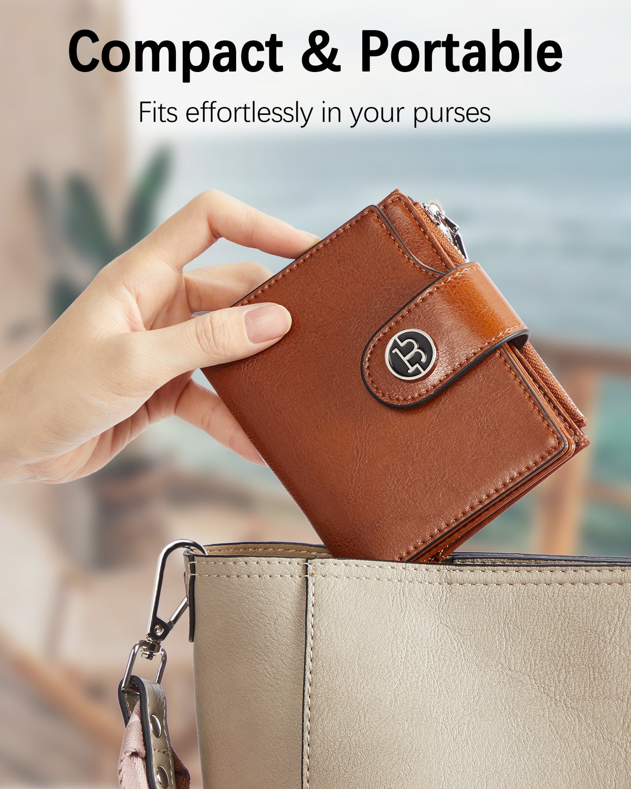 Luna Small RFID Blocking Bifold Wallet with Zipper Pocket & ID Window - Secure Compact Card Holder for Travel, Business & Everyday Use