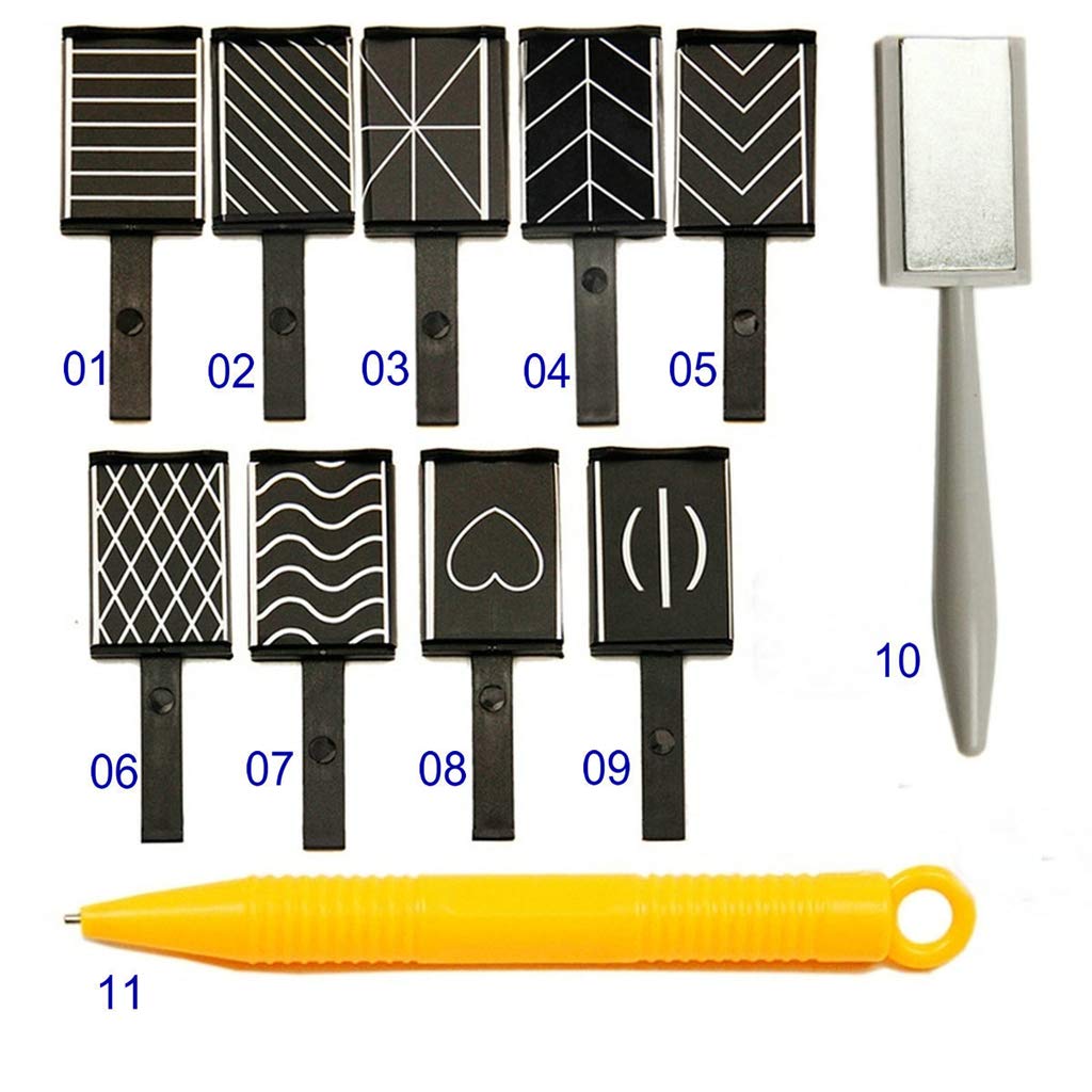 11 PCS Magnetic Nail Art Kit - Magnet Stick, Pen & Plates for 3D Cat Eye Gel Polish | DIY Manicure Tools for Professional Salon & Home Nail Designs