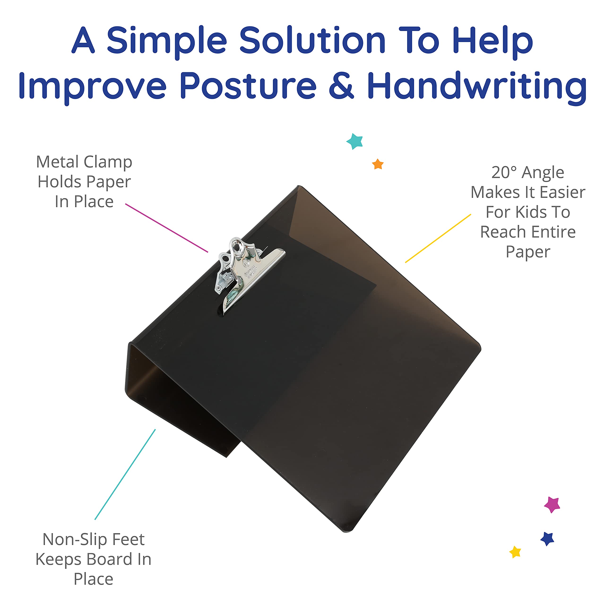 Large Write Slant Board for Kids - 14x15x5 Inch Non-Slip Writing Slope to Improve Handwriting & Posture - Ergonomic Writing Stand for School & Homework - Perfect for Classroom, Homeschool & Occupational Therapy