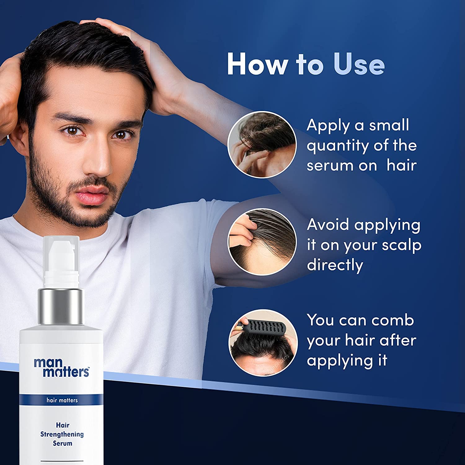 Man Matters Hair Serum for Men - 90 mL with Jojoba & Argan Oil | Frizz-Free, Silky & Shiny Hair Treatment | Non-Sticky Formula for Instant Smoothness | Perfect for Daily Styling & Special Occasions