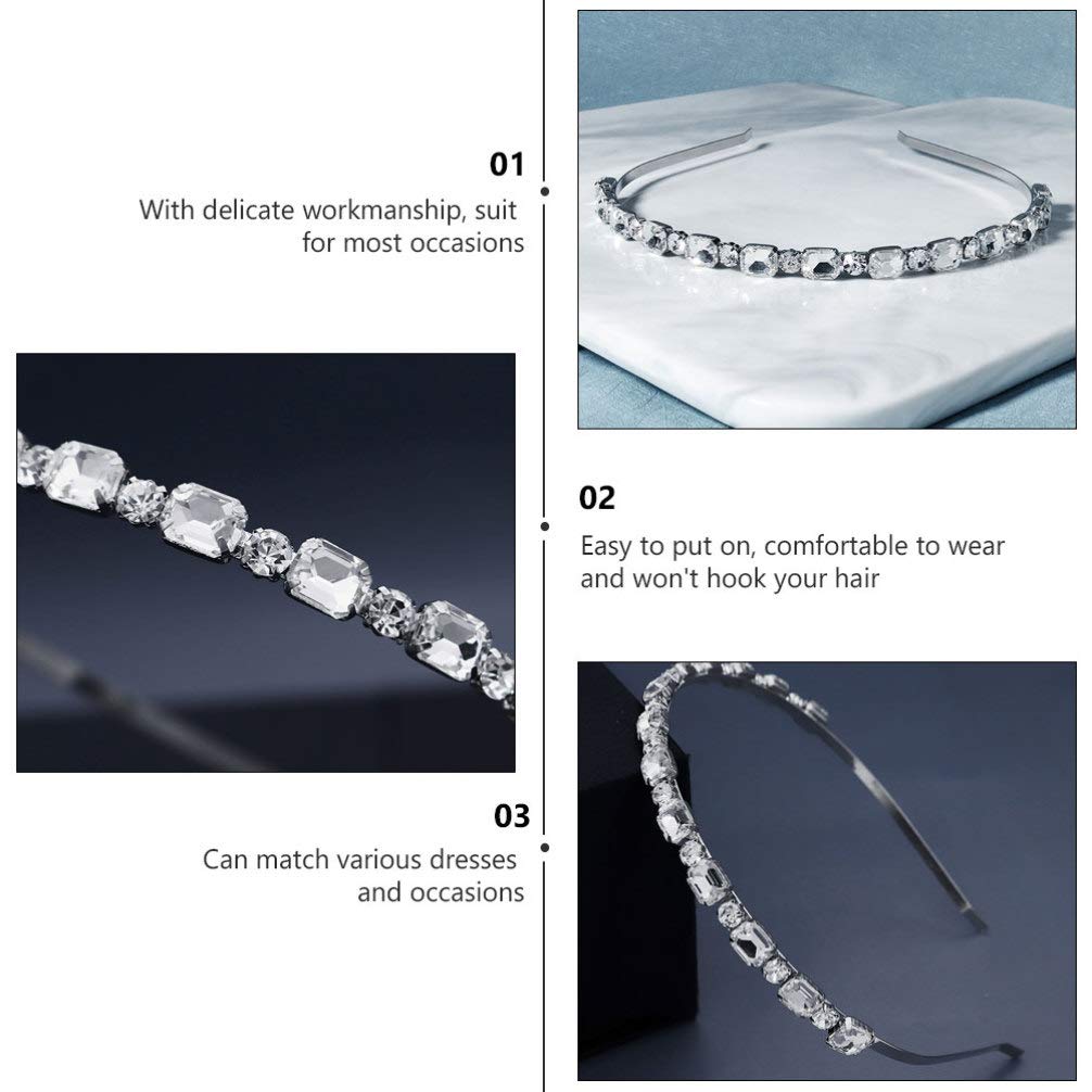 1 Pc Color Diamond Press Headband Bridal Headpiece for Women - Wedding Tiara, Jewel Hair Accessories, Bridal Headdress with Bling Alloy (Earth Tones) - Perfect for Brides, Bridesmaids, Prom, and Special Occasions