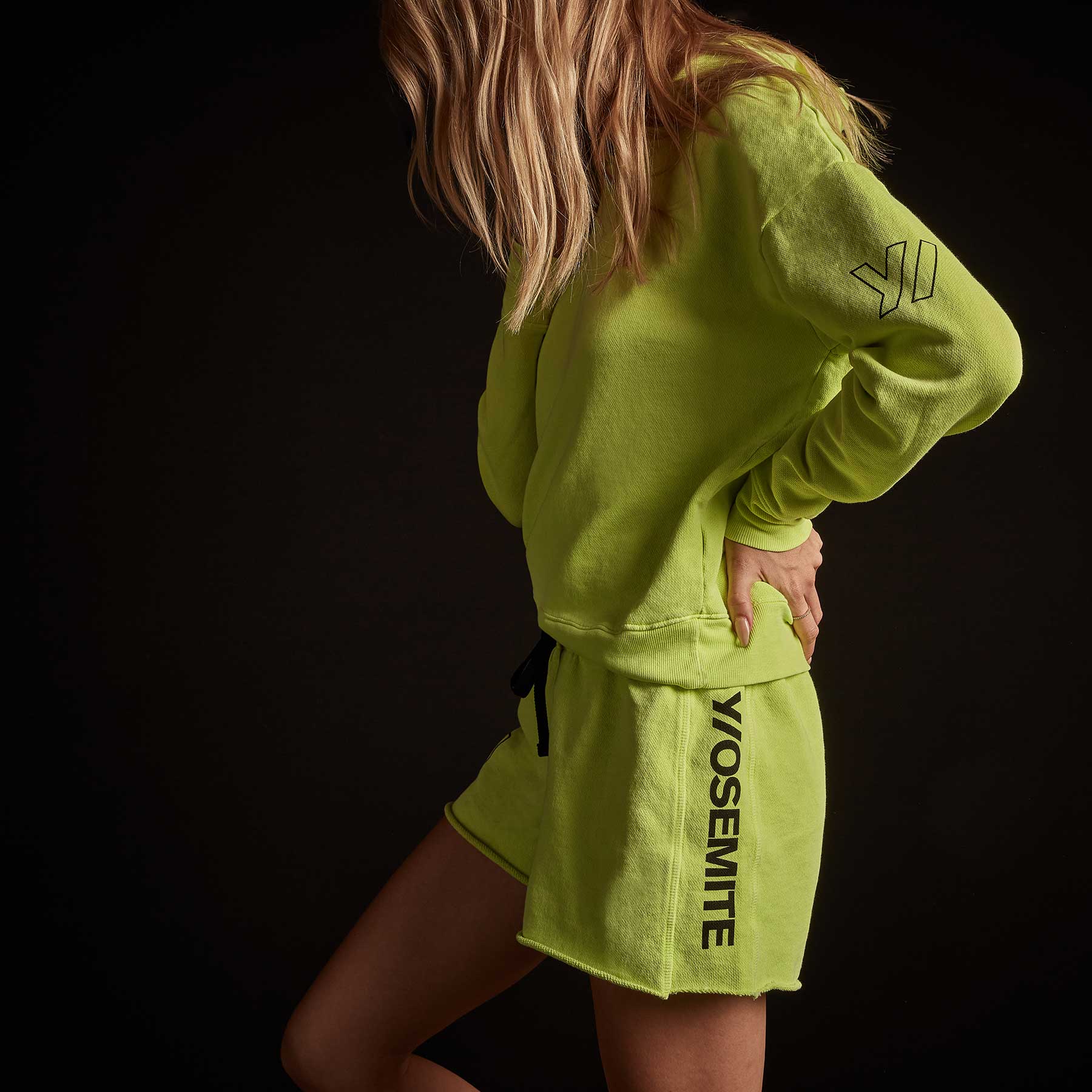 French Terry Sweat Shorts for Men & Women - Bright Neon & Black Color Options - Perfect for Gym, Running, Yoga & Lounge Wear