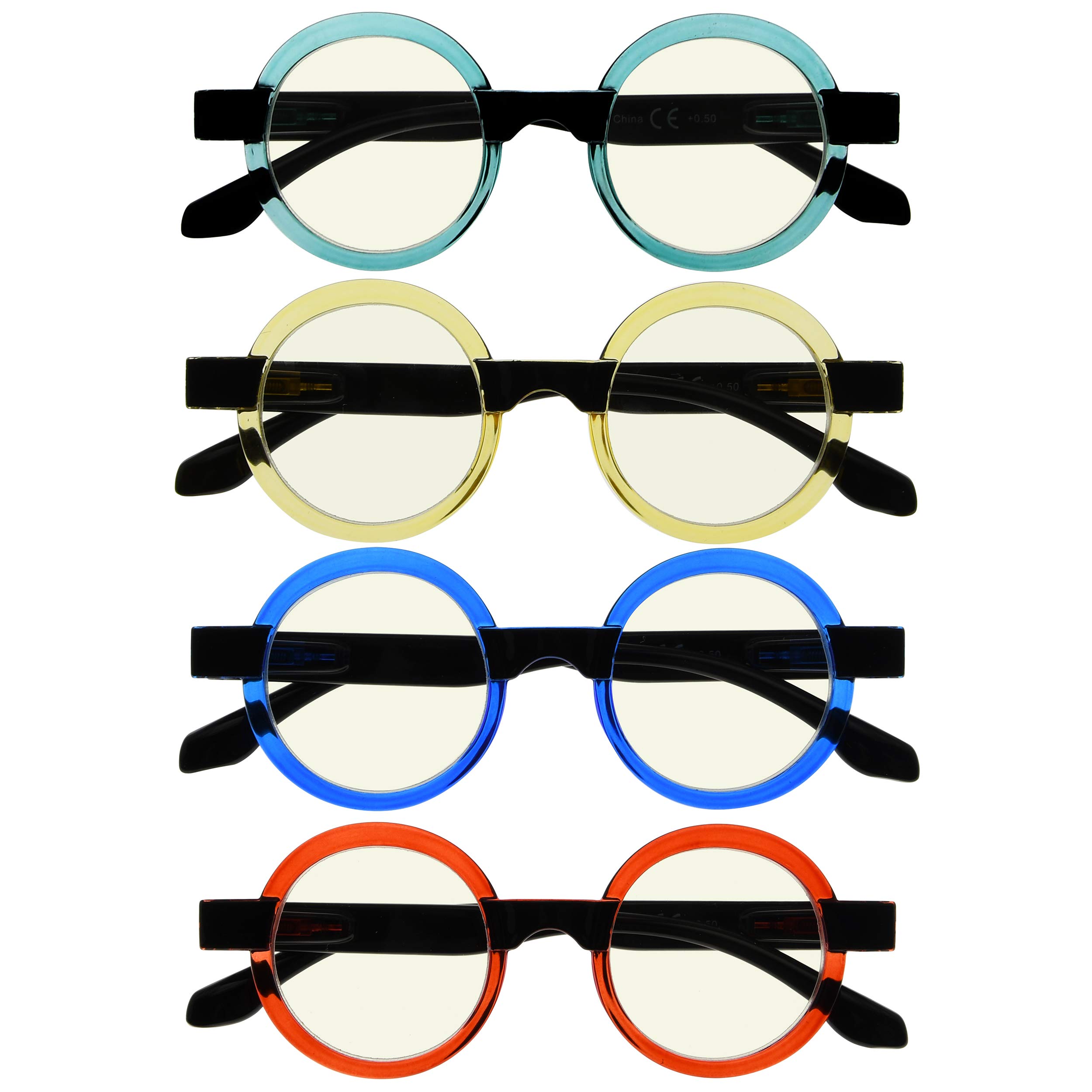 Gr8Sight 4-Pack Blue Light Blocking Reading Glasses for Women - Anti-Eye Strain Computer Glasses for Work, Gaming & Screen Time
