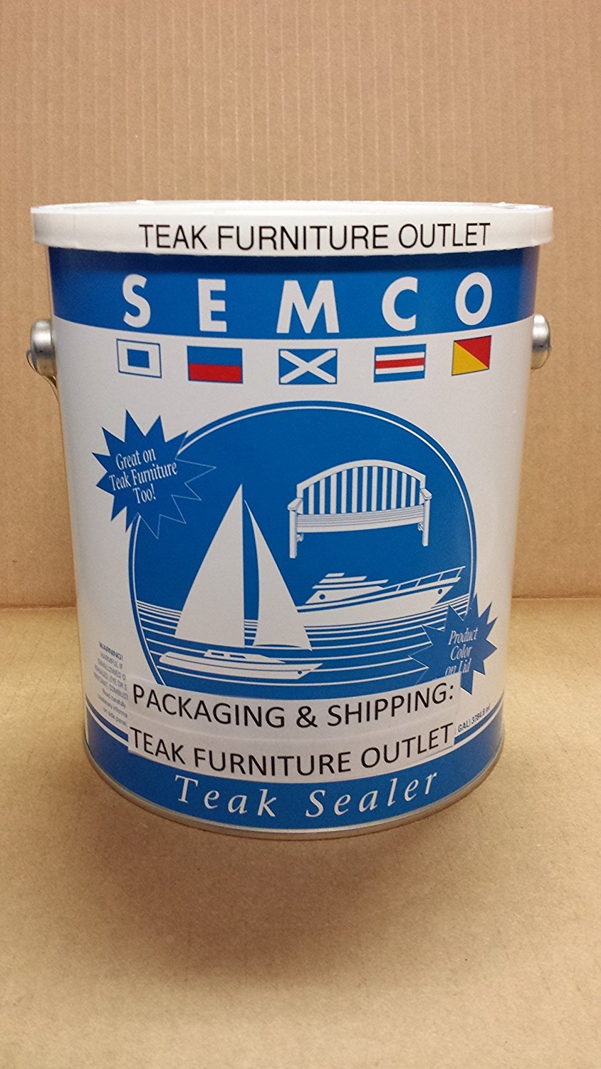 Semco Teak Wood Clear Finish Sealant Protector - 1 Gallon (Covers 200sqft) - Waterproof & UV Resistant for Outdoor Furniture, Decks & Boats - Packaged by FurnitureOutlet