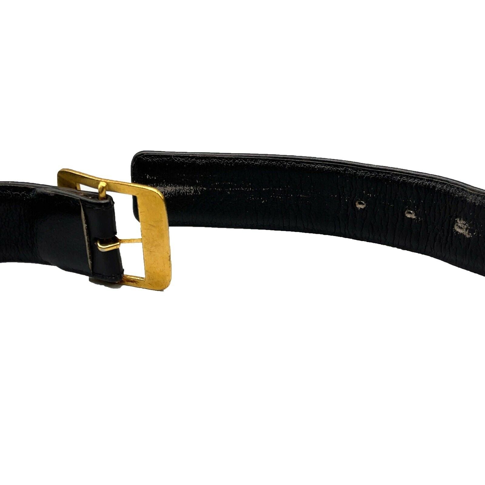 Authentic CHANEL 03P Stamped Leather Belt - Black Size 32 - CHANEL PARIS - Luxury Fashion Accessory for Women | Perfect for Dresses, Jeans & Formal Outfits