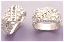 10K Gold or Sterling Silver Men's 5 Stone Channel Set Nugget Ring - Size 10 (Setting 163 292/143 292) - Perfect for Weddings, Anniversaries & Gifts