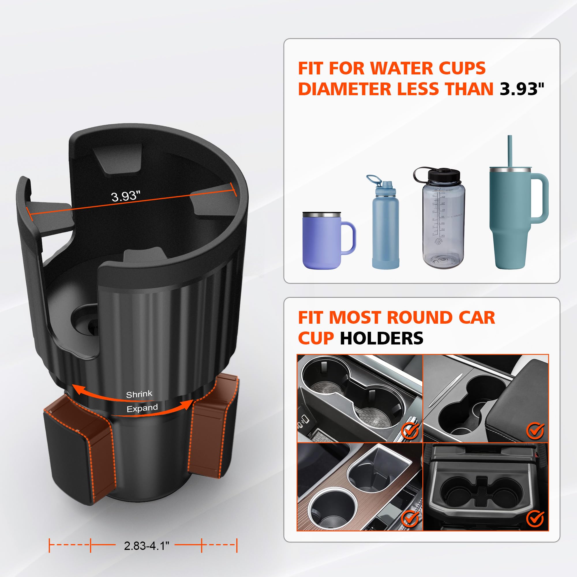 2 in 1 Adjustable Car Cup Holder Phone Mount - Universal 4-7