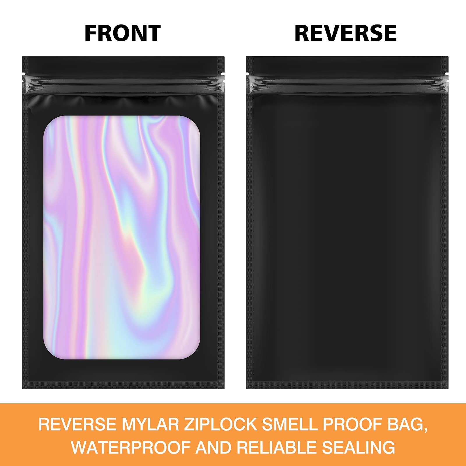 100 Pack Smell Proof Mylar Bags 3.5x4.7 Inch - Resealable Food Storage Bags with Clear Window | Airtight Odor Barrier for Party Favors, Snacks, Coffee, Herbs, Jewelry & Electronics Storage | Perfect for Travel, Camping & Home Organization