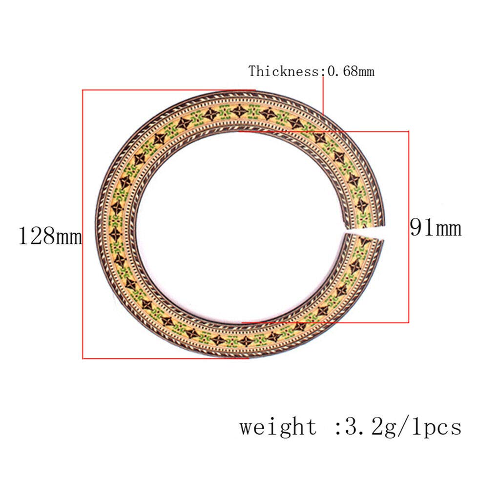 3Pc Classical Guitar Wood Inlaid Soundhole Rosette - Premium Acoustic Guitar Parts for Repair & Customization | Perfect for DIY Guitar Upgrades & Luthier Projects