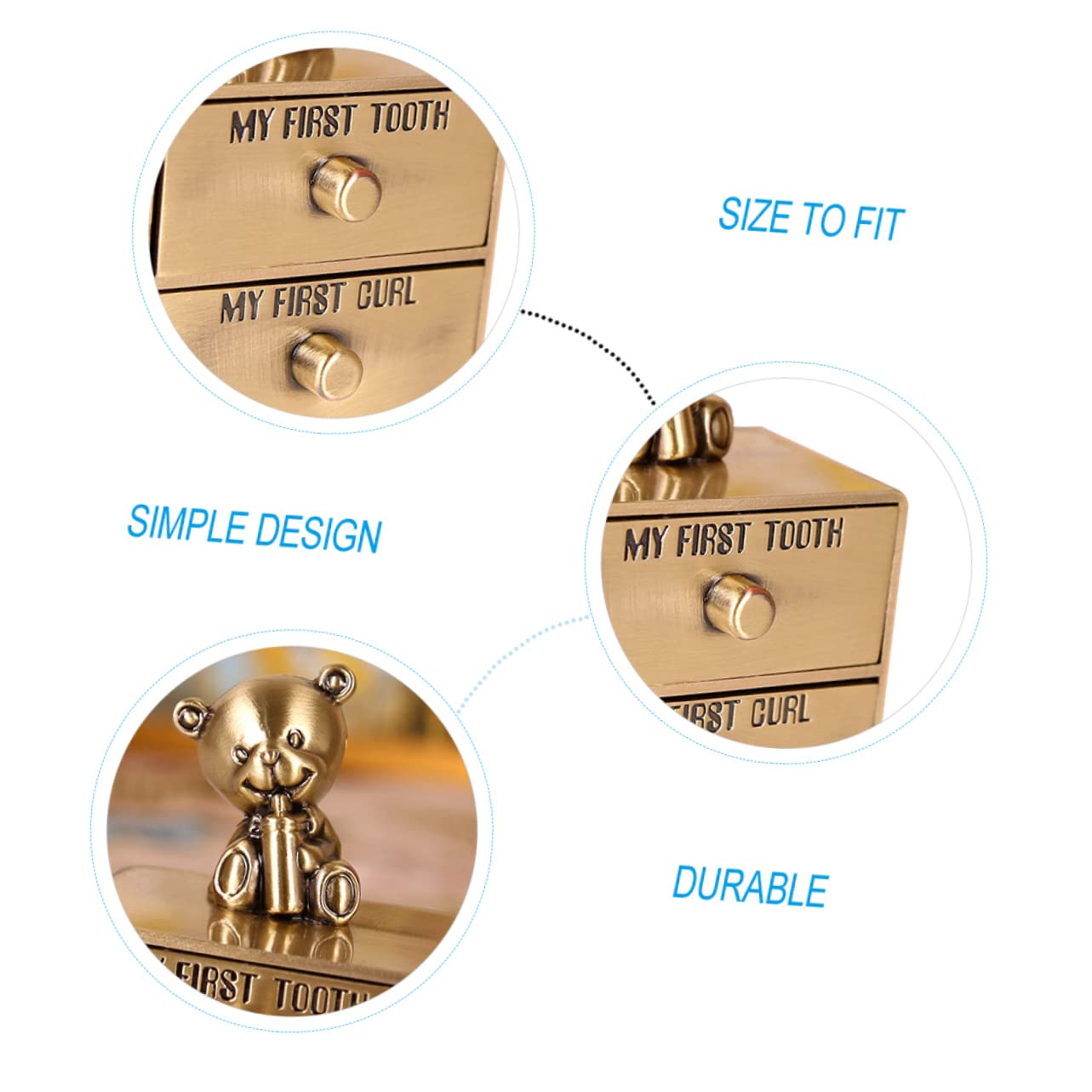 SHOWERORO Metal Tooth Box - Teeth Storage Case for Keepsakes & Baby Teeth