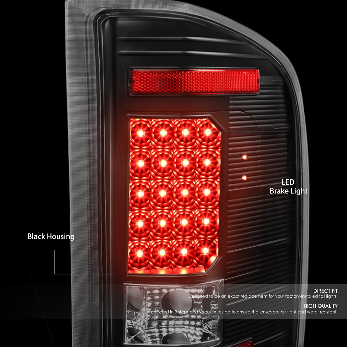Auto Dynasty 20-LED Tail Lights Brake Lamp for Chevy Silverado 1500 2500HD 3500HD (2007-2013) - Pair Set, Black Housing & Clear Lens - Upgrade Your Truck's Style & Safety for Night Driving & Off-Road Adventures