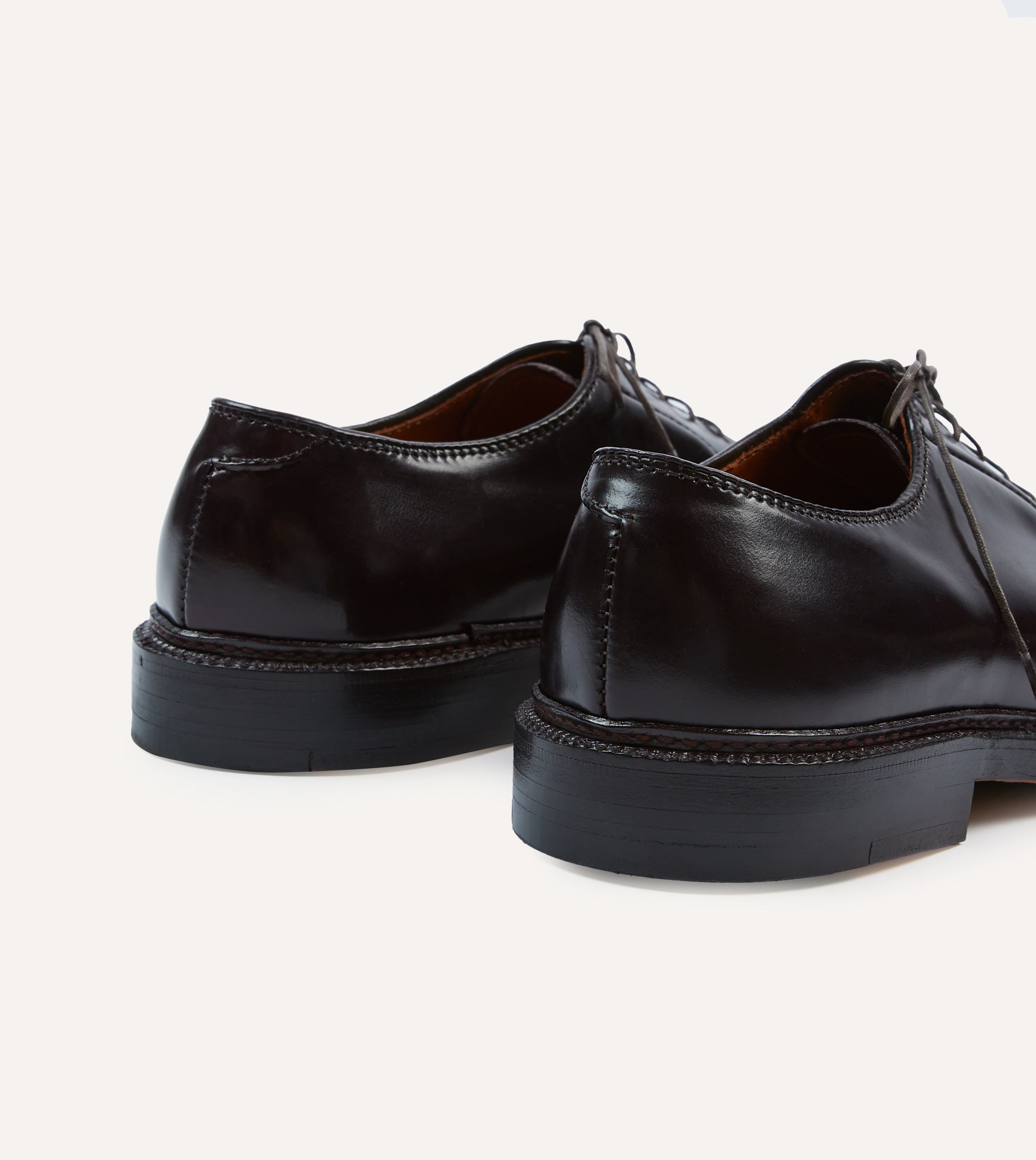 Premium Alden Colour 8 Shell Cordovan Plain Toe Blucher Men's Dress Shoes - Handcrafted in USA for Business, Formal & Special Occasions