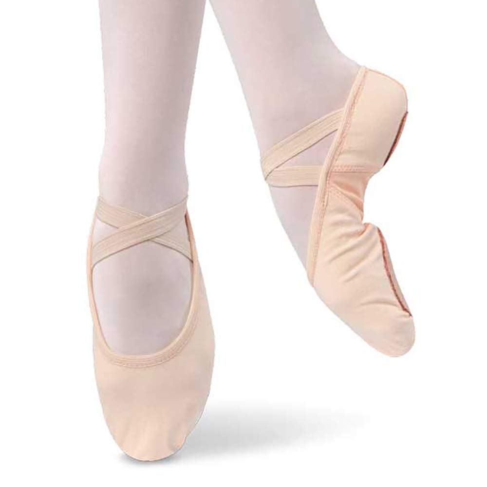 DANZNMOTION Women's Stretch Canvas Ballet Flats - Comfortable Slip-On Dance Shoes for Ballet, Jazz, Yoga & Casual Wear