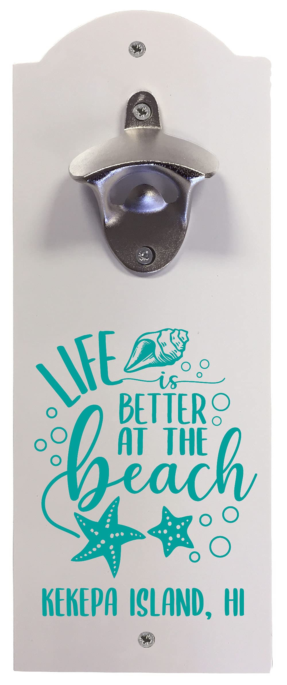 Hawaii Souvenir - Kekepa Island Wall Mounted Bottle Opener - Rustic Beach Bar Decor for Home, Kitchen, or Tiki Party