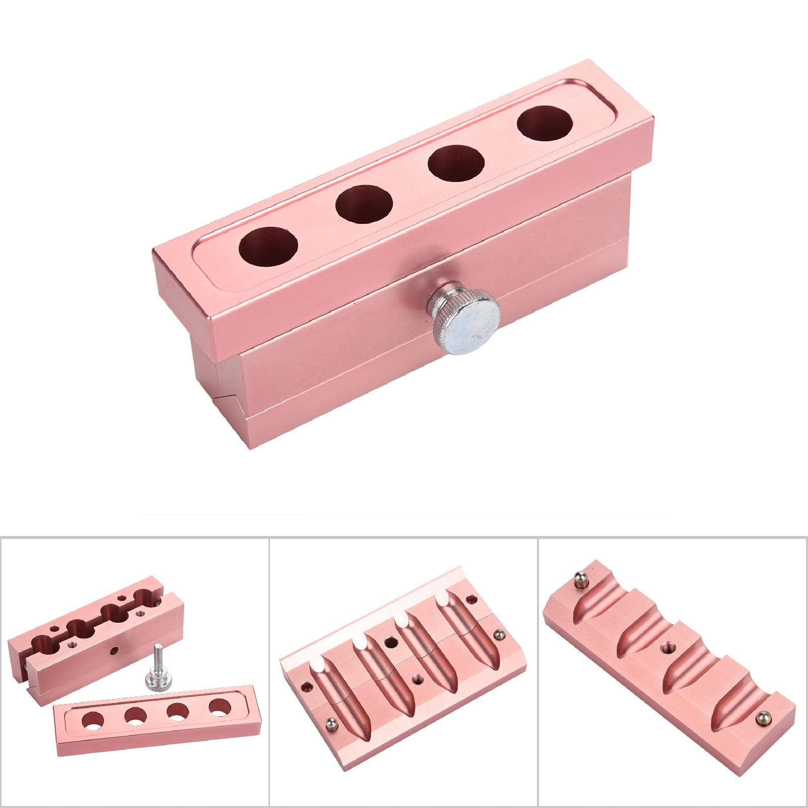 ANGGREK 12.1 DIY Lipstick & Lip Balm Maker Kit - Rose Gold Aluminum Alloy Beauty Tool with 4 Holes for Home Cosmetic Creation | Perfect for DIY Lip Care & Gift Making