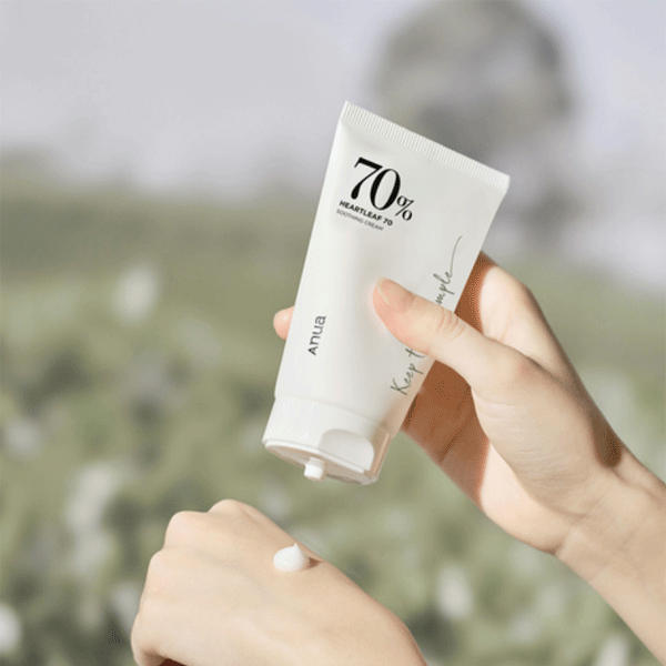Anua Heartleaf 70% Soothing Cream 100ml - Korean Moisturizer for Sensitive Skin, Redness Relief & Hydration - Perfect for Daily Skincare & Post-Treatment Care