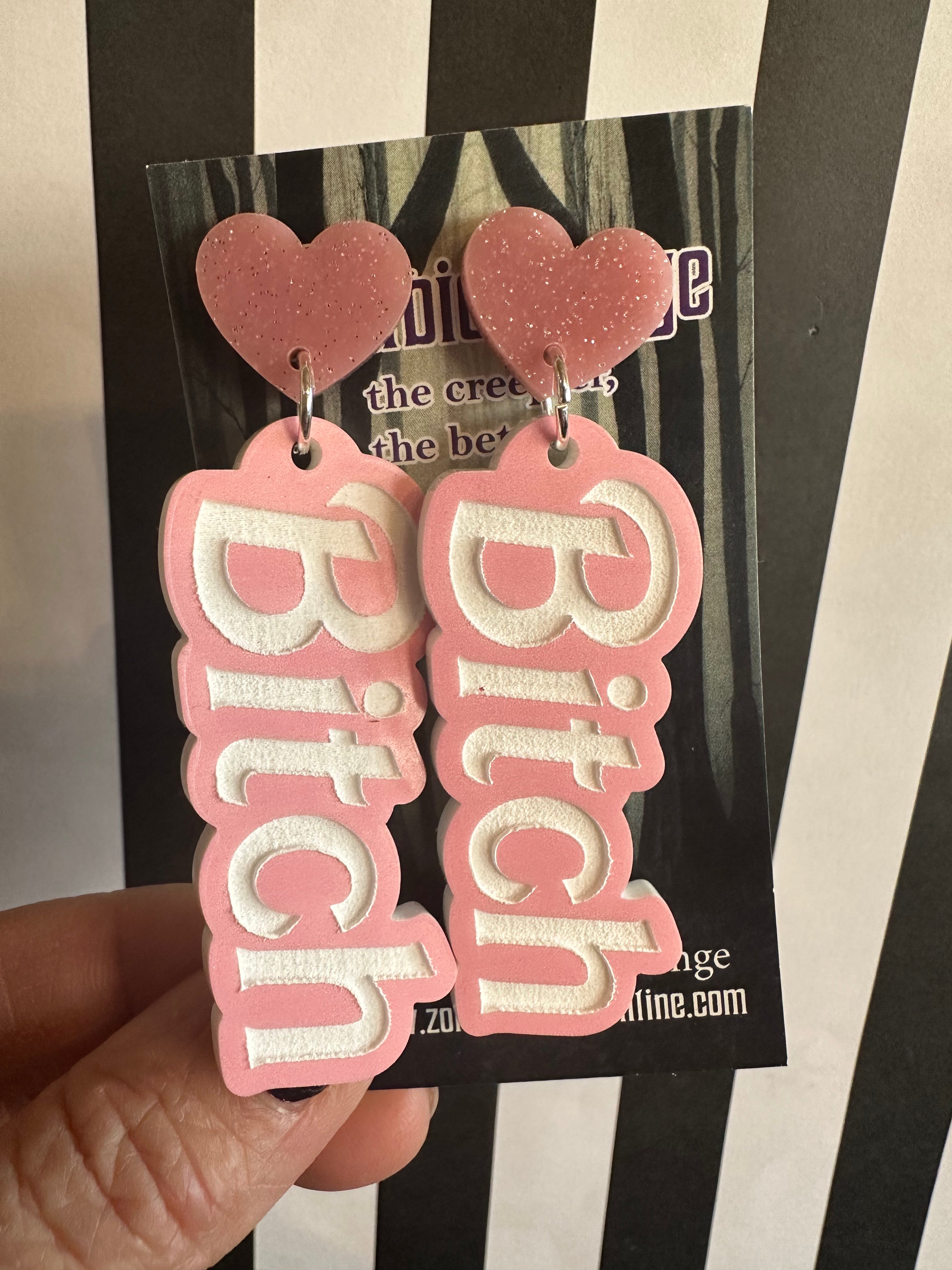 Trendy Bitch Earrings for Women - Stylish Statement Jewelry for Parties, Nightlife & Everyday Wear