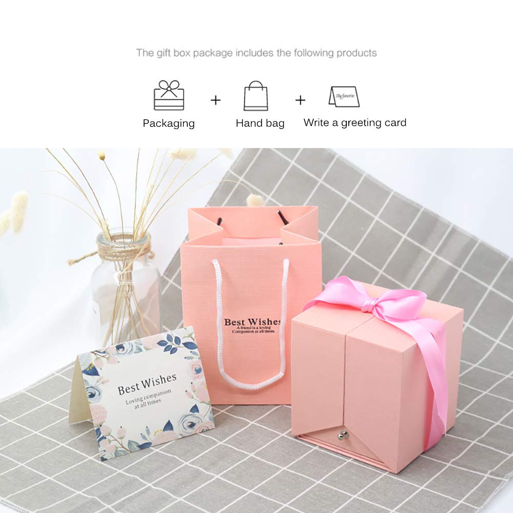 Elegant Rose Jewelry Box with Preserved Flower - Wedding, Birthday & Valentine's Day Gift for Jewelry, Earrings, Necklace & Makeup Storage | Perfect for Bridal Shower, Anniversary & Romantic Gifts