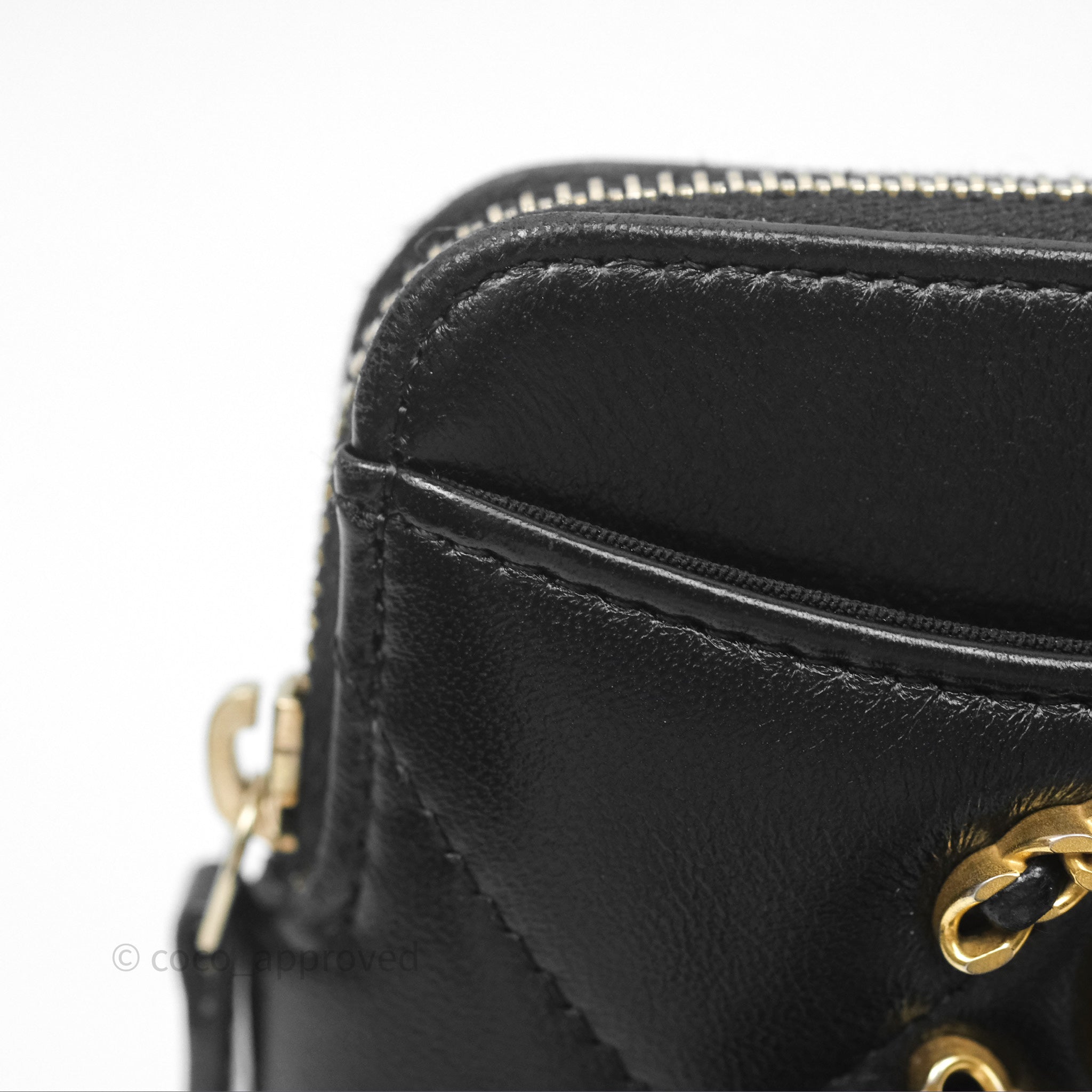 Chanel 19 Black Lambskin Leather Coin Purse with Gold-Tone Zipper - Luxury Small Wallet for Women, Perfect for Parties, Travel & Everyday Use