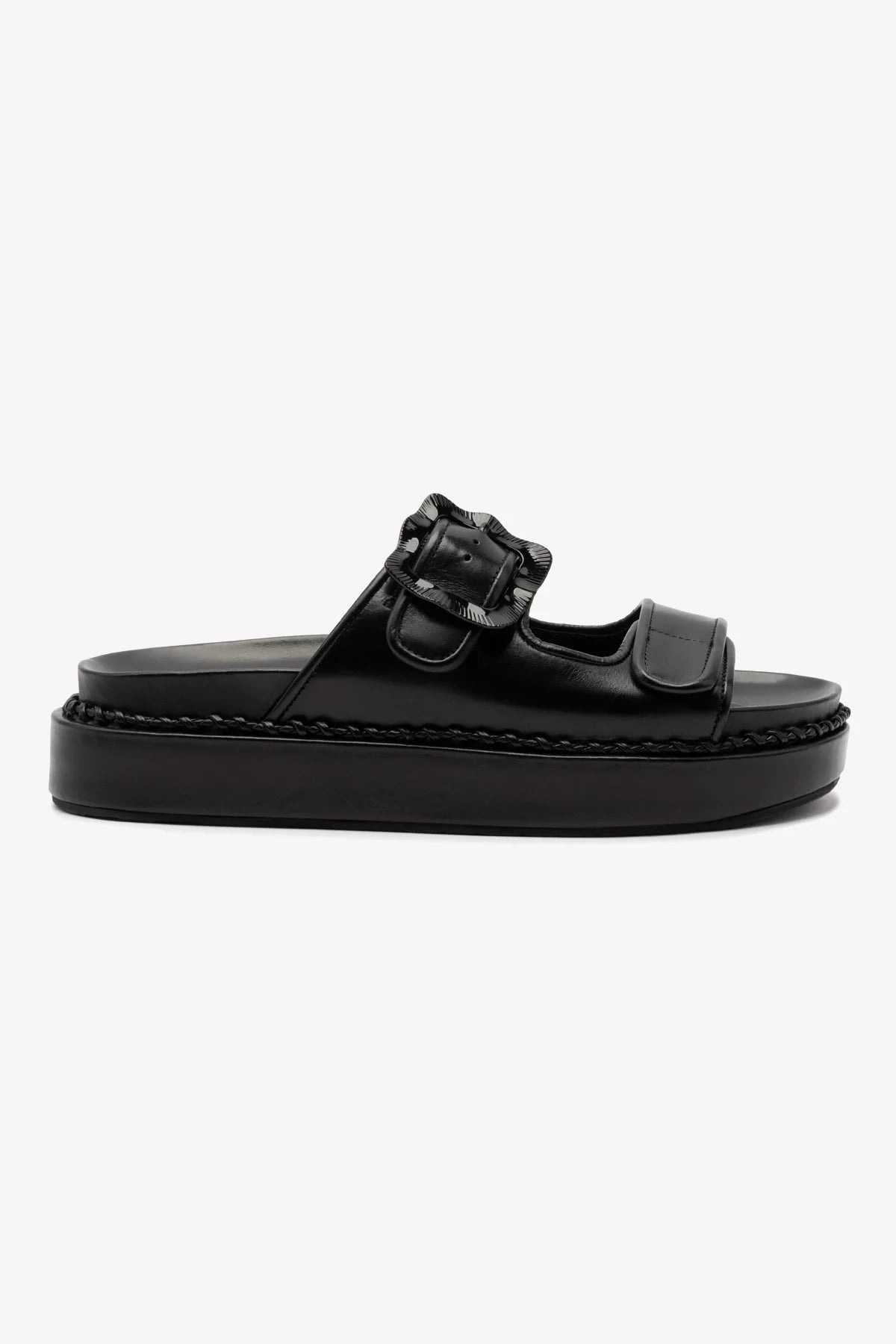 Premium Maui Slide In Black Leather Sandals for Men & Women - Comfortable & Stylish for Beach, Vacation, and Casual Wear