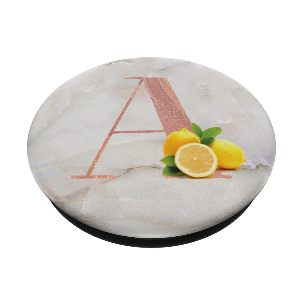 Rose Pink Letter A Initial Monogram PopSockets PopGrip - Adhesive Phone Grip & Stand for iPhone, Samsung, Smartphones - Perfect for Work, Travel, and Everyday Use