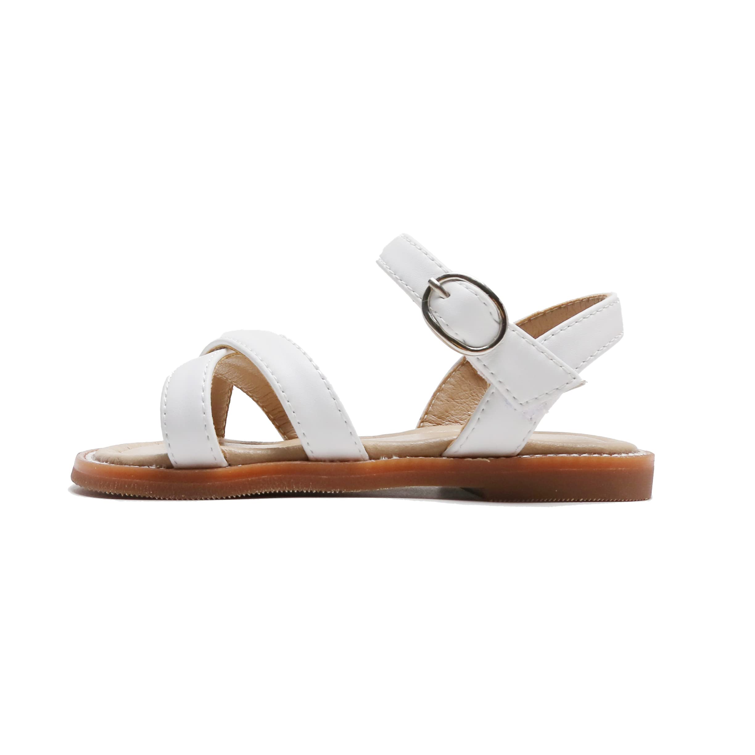 Felix & Flora Toddler Girls Sandals - Soft Rubber Flats for Summer, Baby Flower Girl Shoes | Comfortable & Stylish for Beach, Park, and Outdoor Play