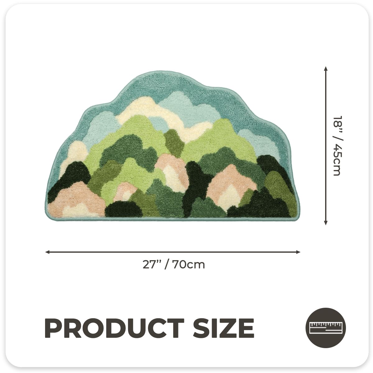 Ultra Soft Moss Bathroom Mat - Absorbent Non-Slip Shower Rug for Bathroom & Bedroom - 18