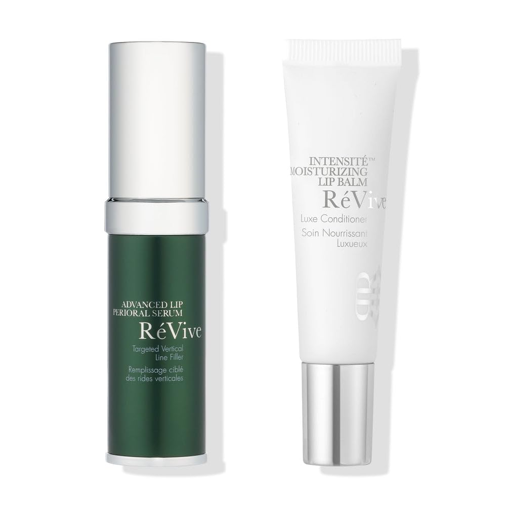 RéVive Luxe Lips Duo - Advanced Lip Perioral Serum for Fuller Lips (0.5 Oz) & Intensité Moisturizing Lip Balm (0.3 Oz) - Hydrating Lip Care Set for Dry Lips, Perfect for Nighttime Treatment & Daily Moisturizing