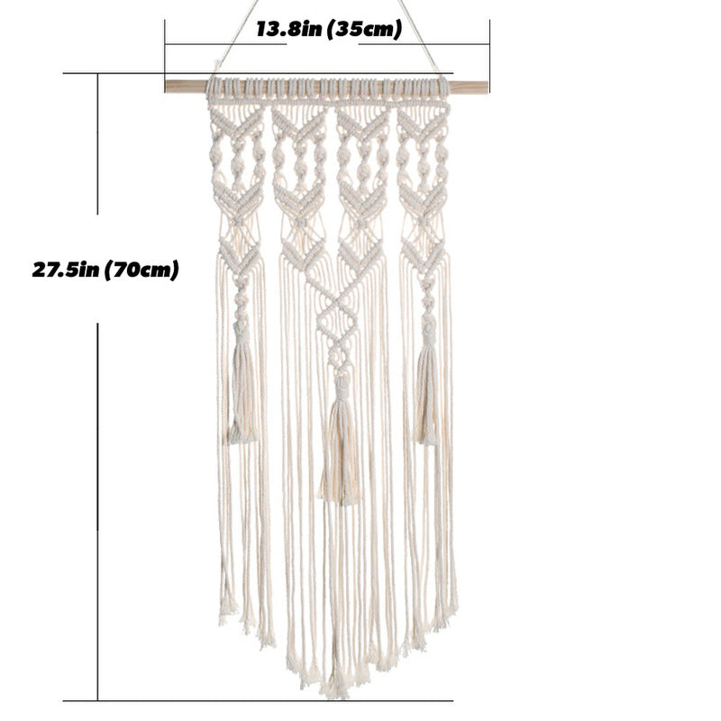 Handmade Macrame Wall Hanging with Twisted Braids - Boho Home Decor for Living Room, Bedroom, or Nursery