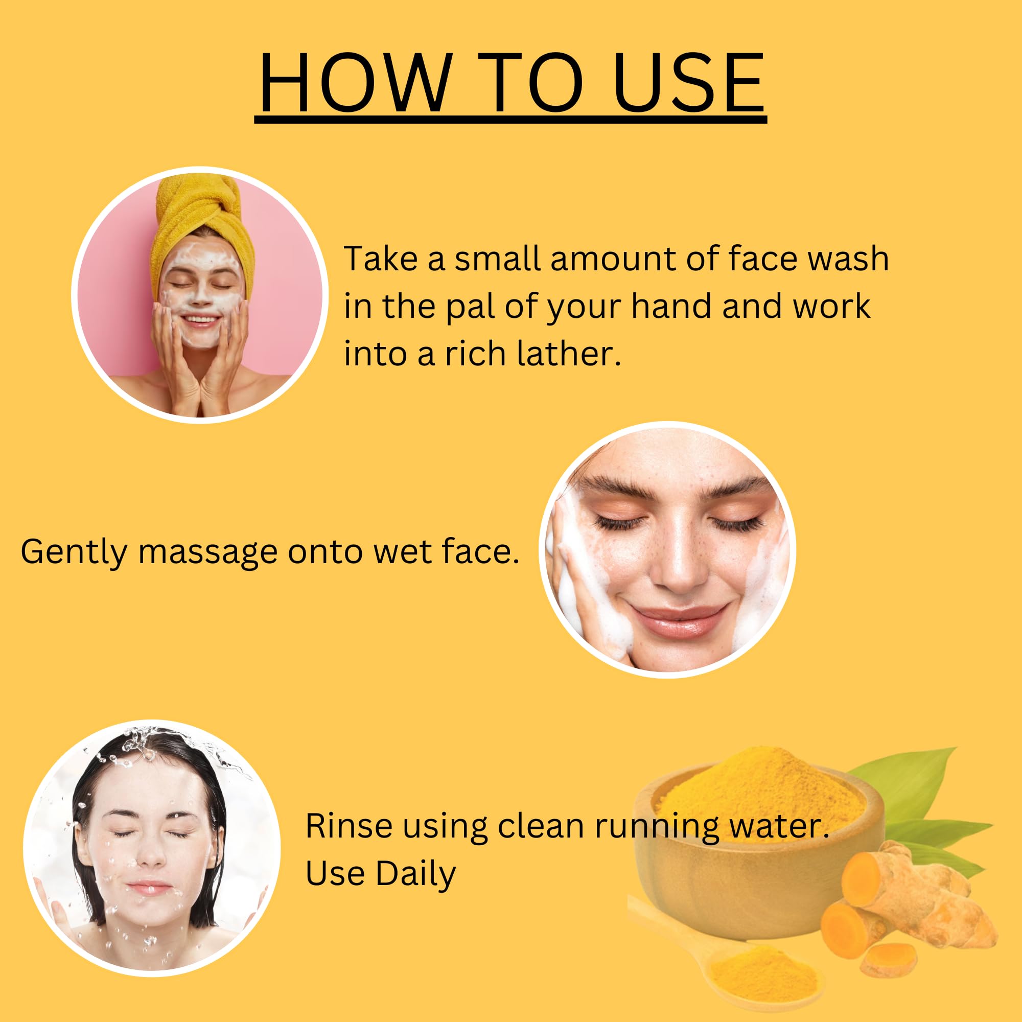 LA'BANGERRY Turmeric & Saffron Face Wash for Acne & Tan Removal - Brightening & Glowing Skin Care (150ml) | Natural Ubtan Cleanser for Men & Women | Perfect for Daily Skincare Routine & Sun-Damaged Skin Repair